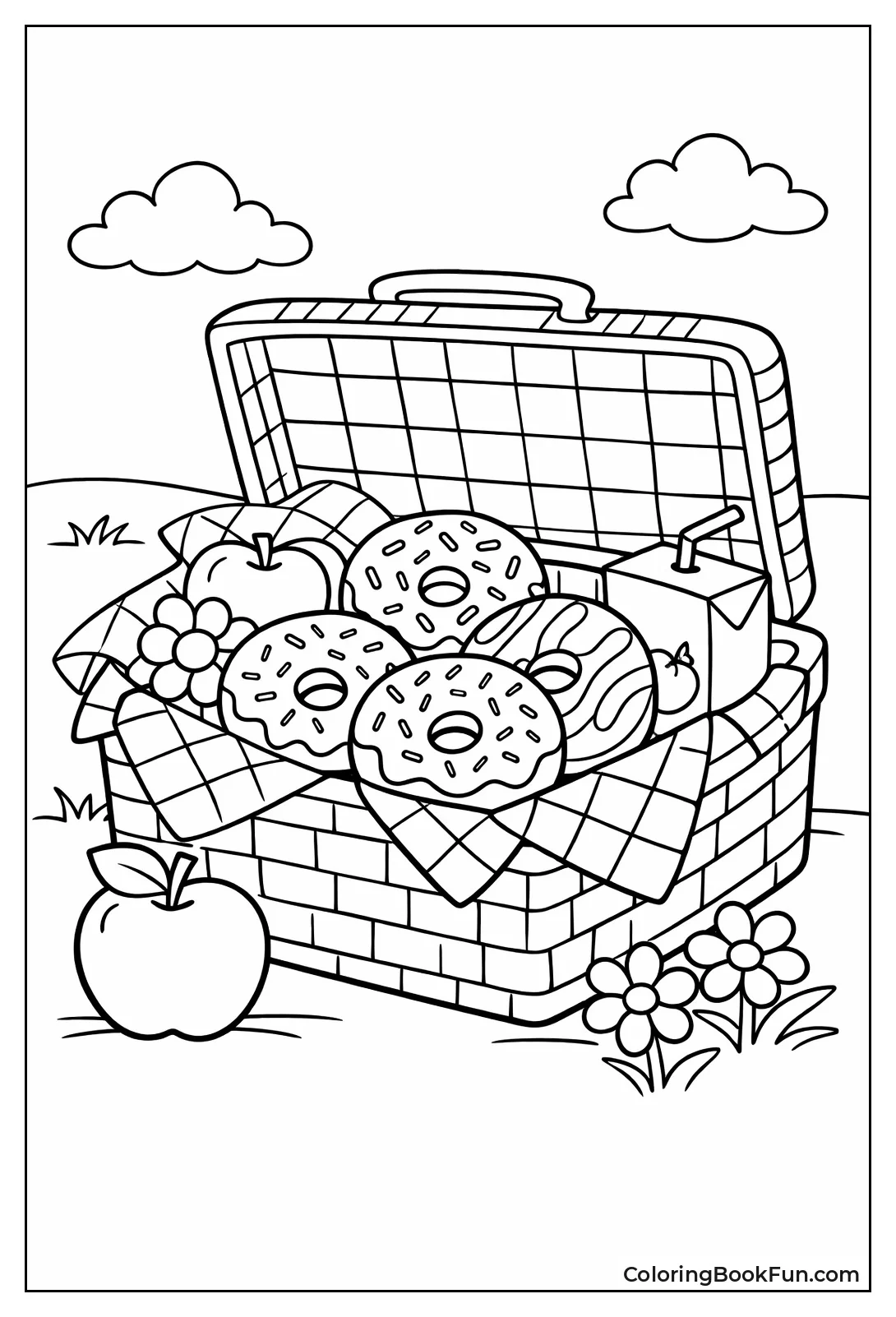 Picnic Basket Full Donuts