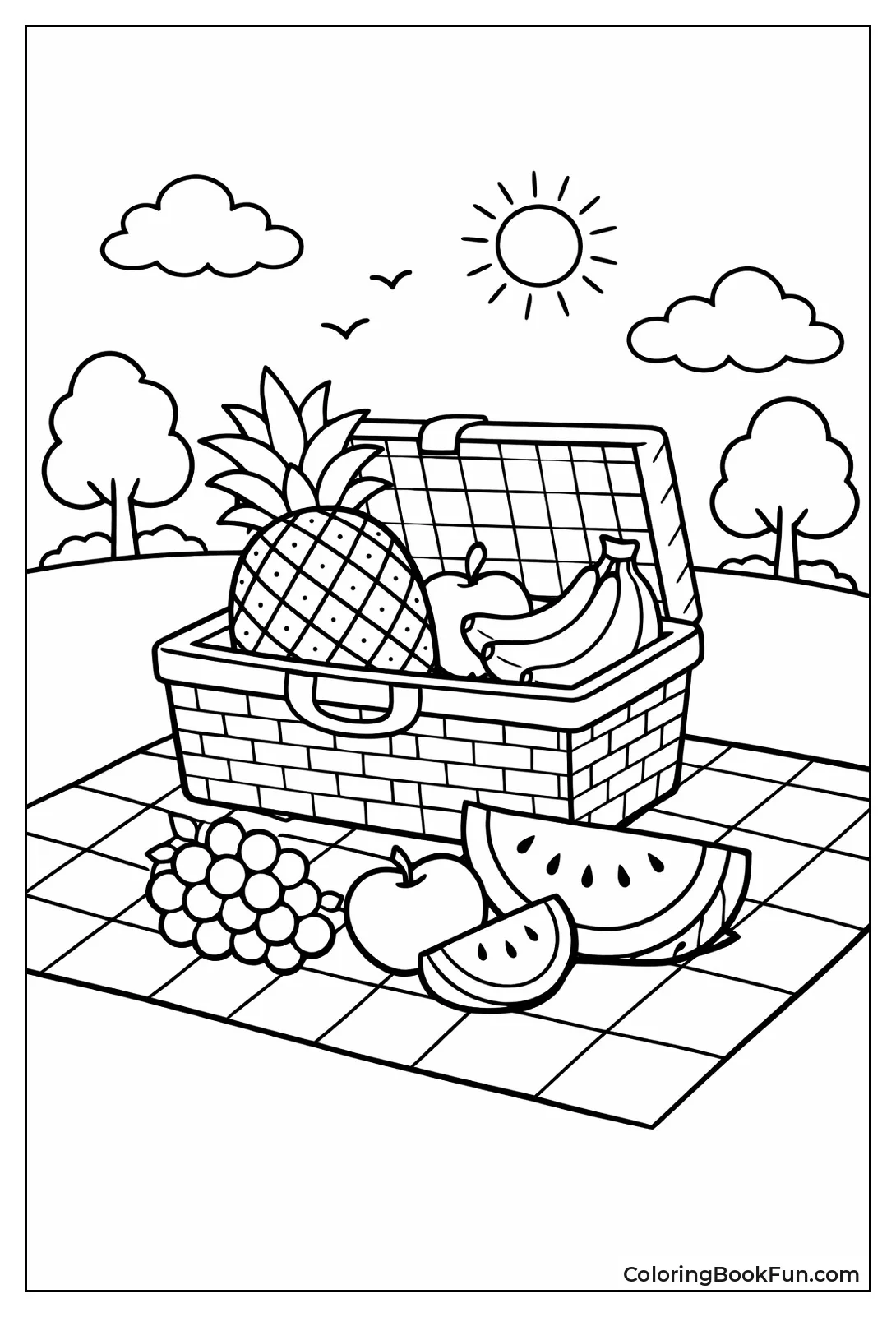 Picnic Basket with Pineapple