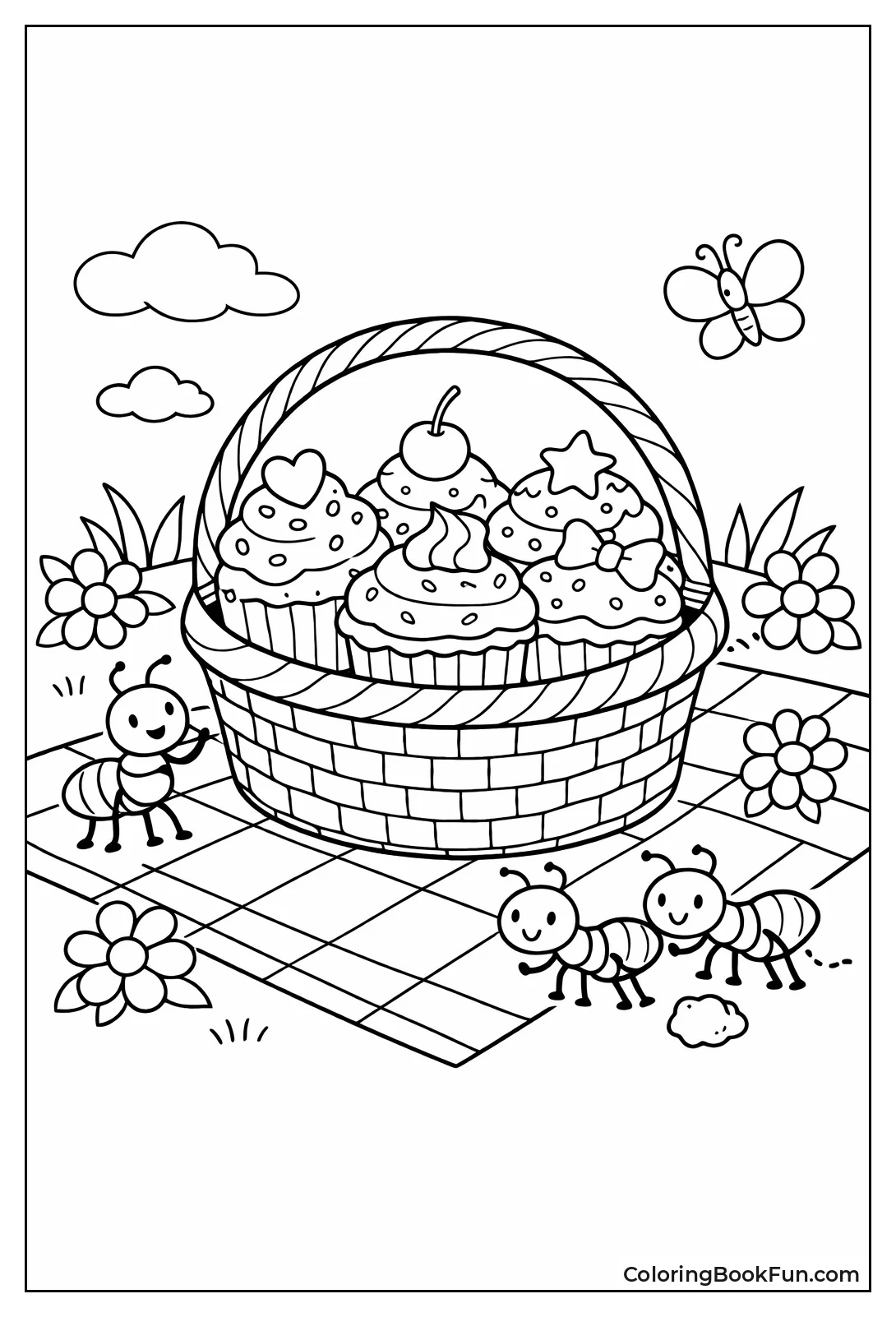Picnic Basket of Cupcakes