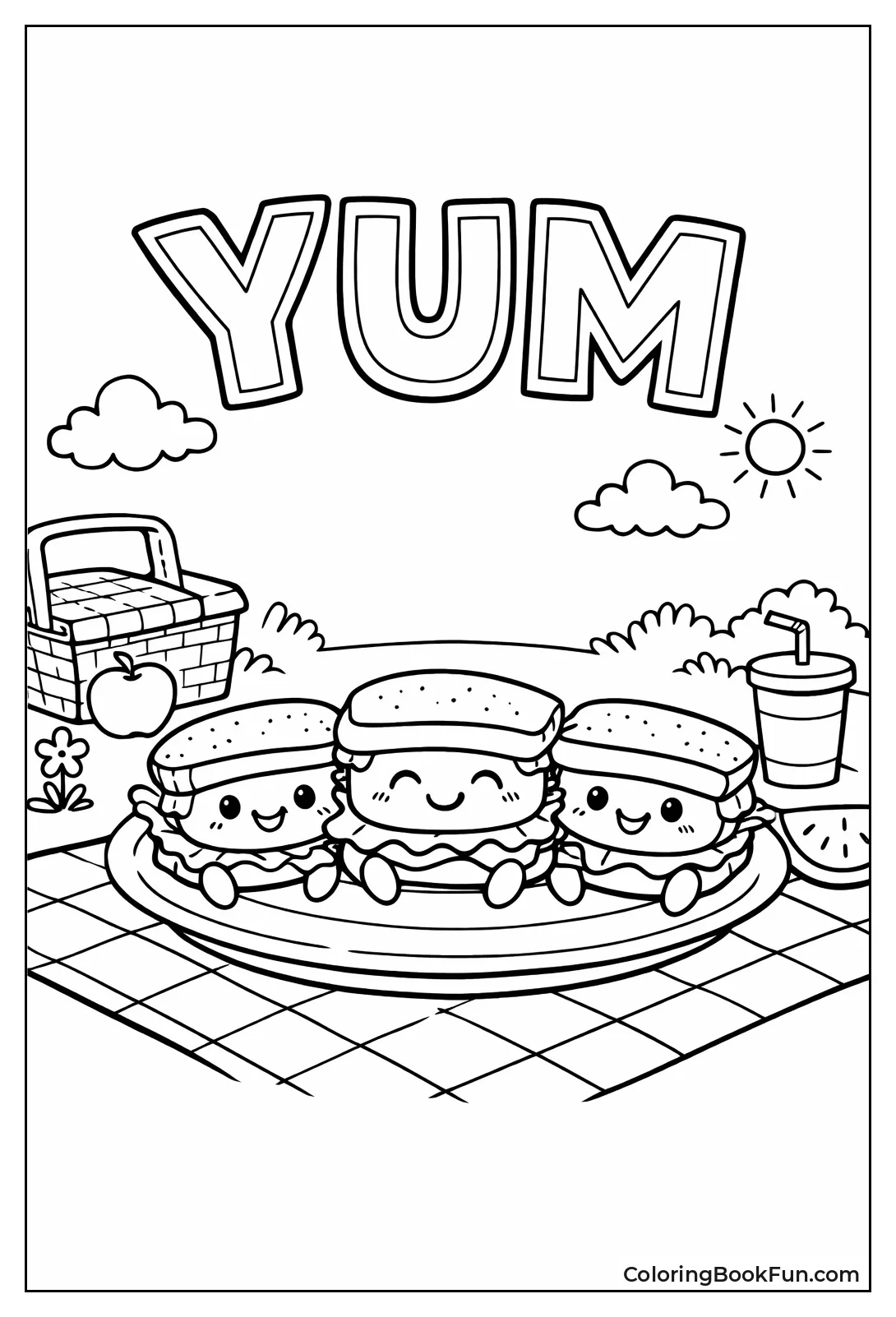 Smiling Sandwiches Sit on Plate