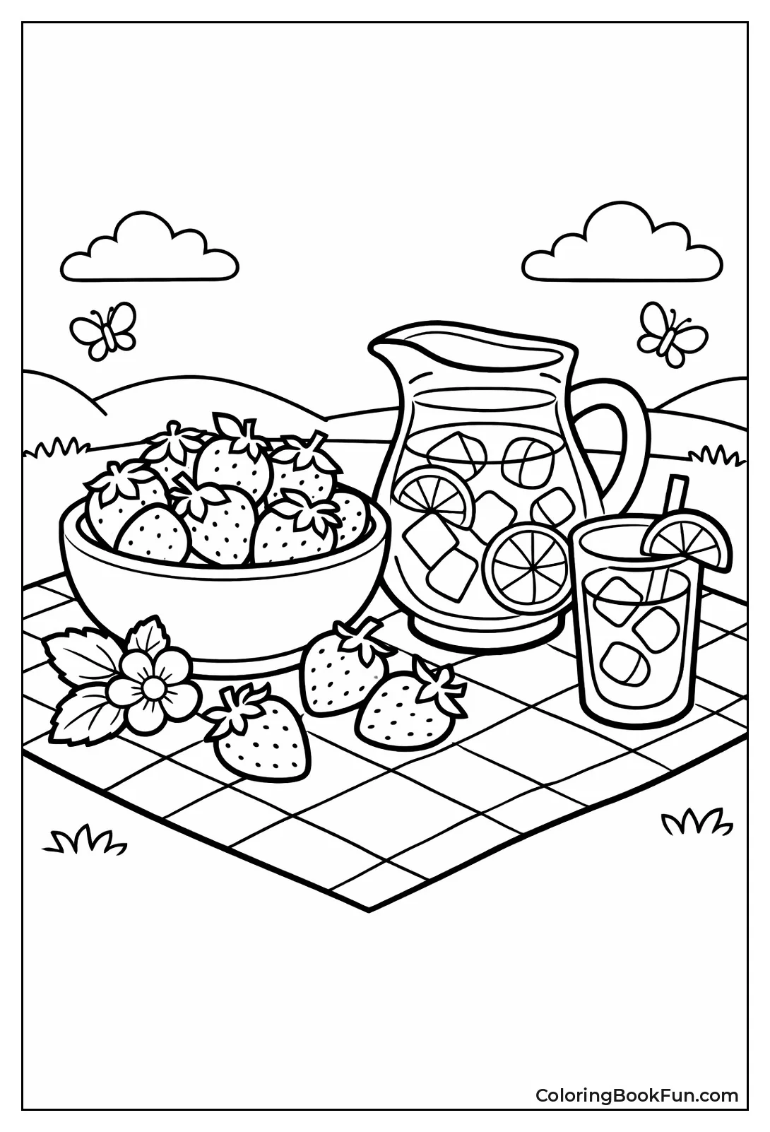 Picnic Spreads Strawberries Out