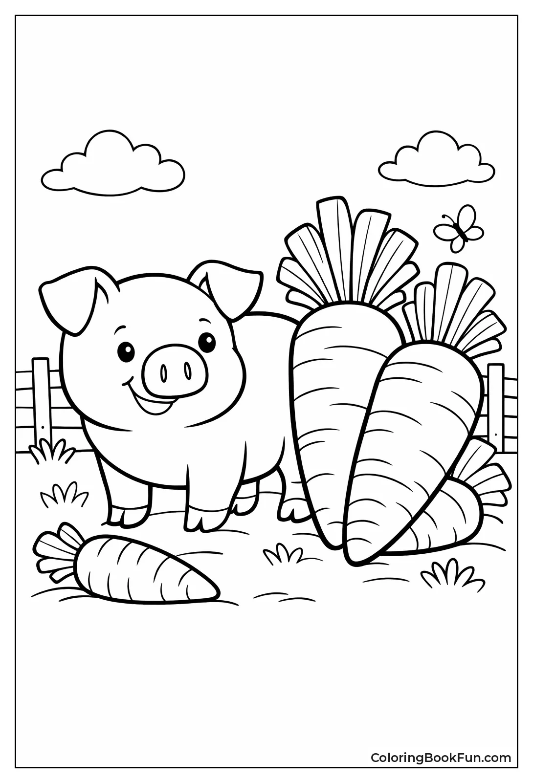 Pig with Giant Carrots