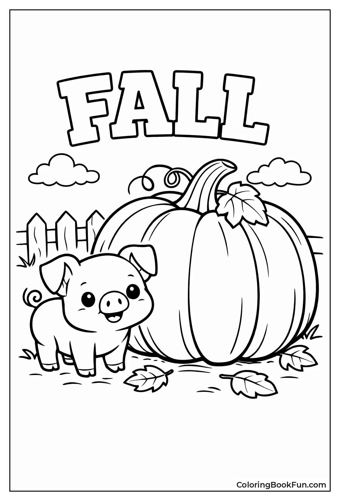 Piglet beside Giant Pumpkin