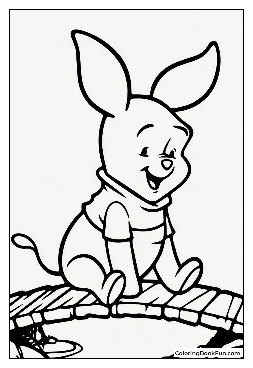 Piglet Crosses Bridge with Pooh