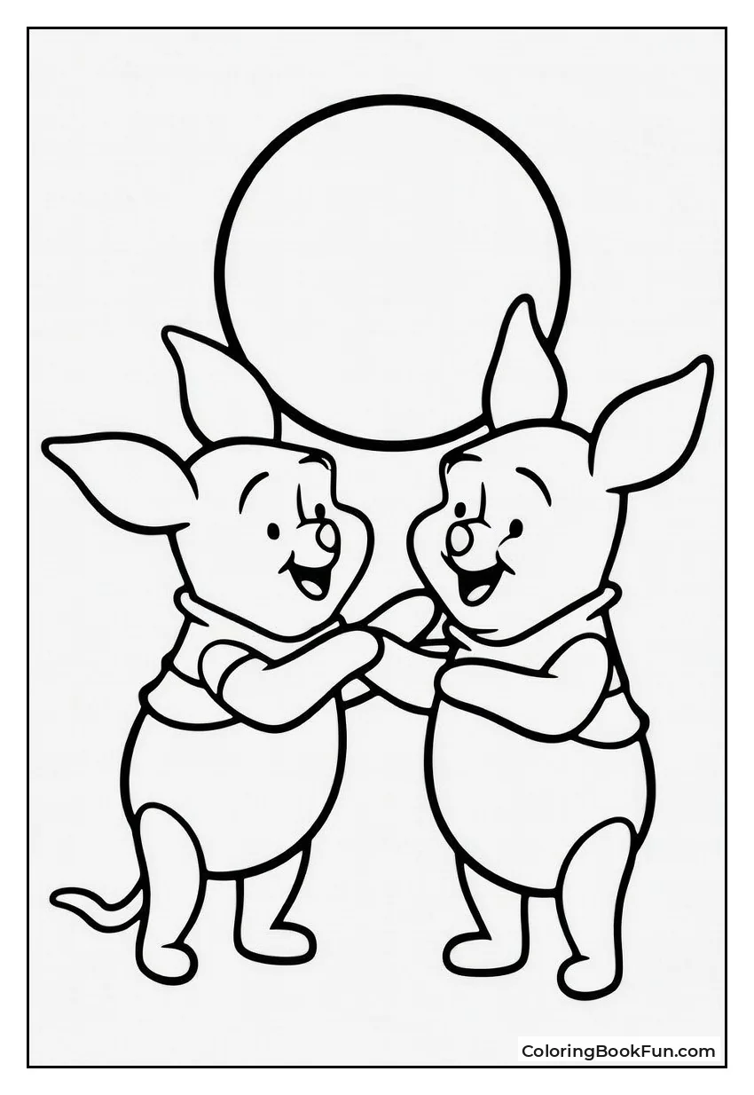 Piglet Plays Ball with Roo