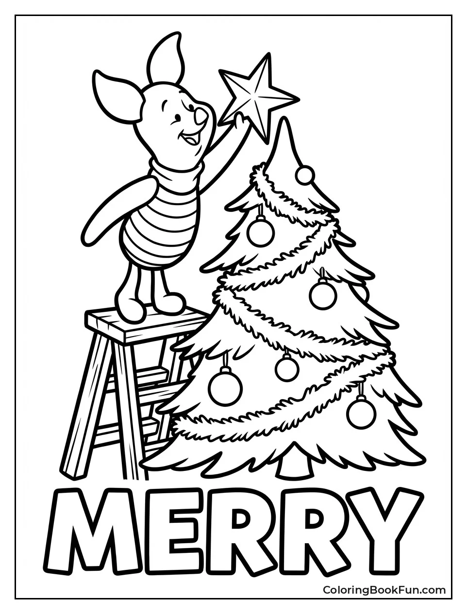 Piglet Places Star on Tree