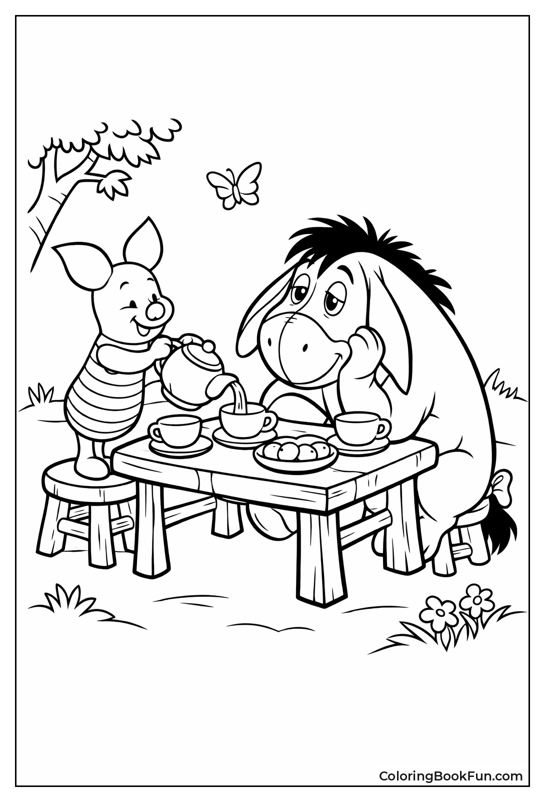 Piglet Pours Tea for Eeyore