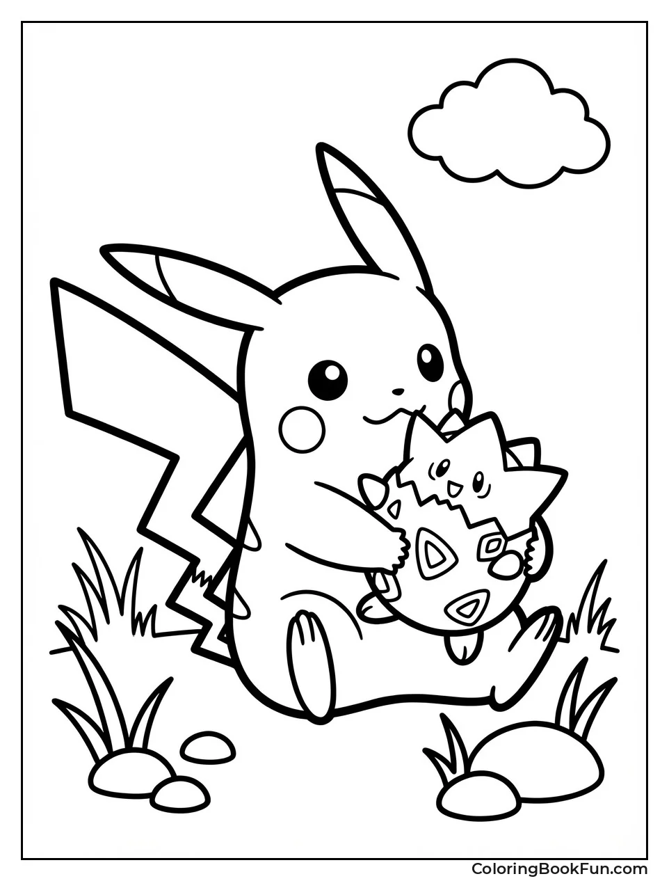 Pikachu Holds Baby Togepi