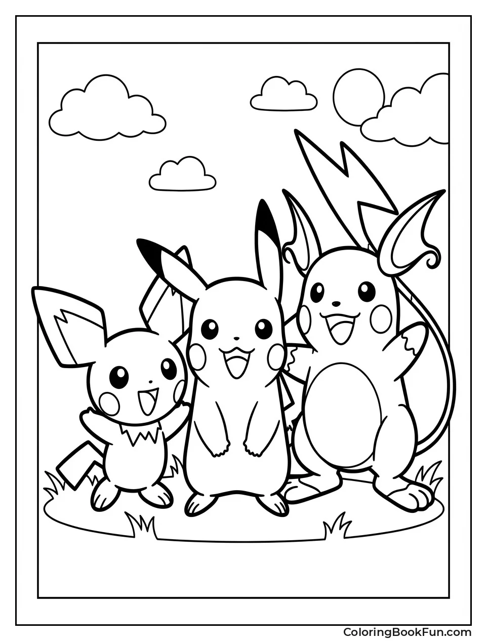 Pikachu Family Stands Together