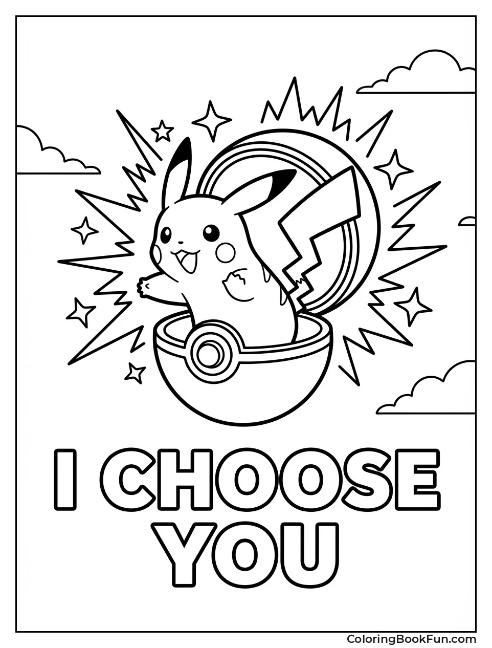 Pikachu Bursts from Poké Ball