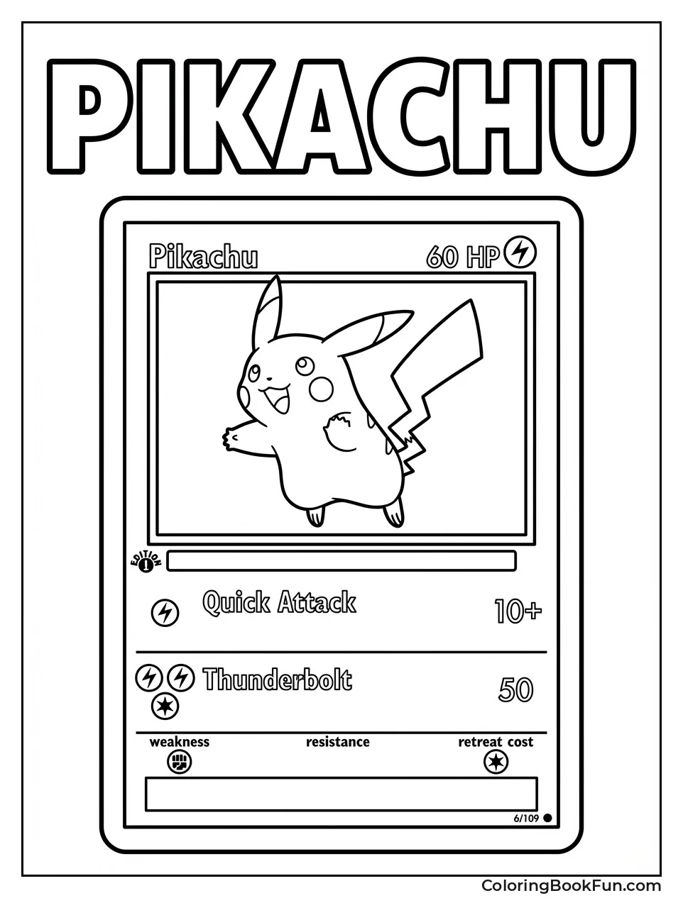 Pikachu Trading Card Outline