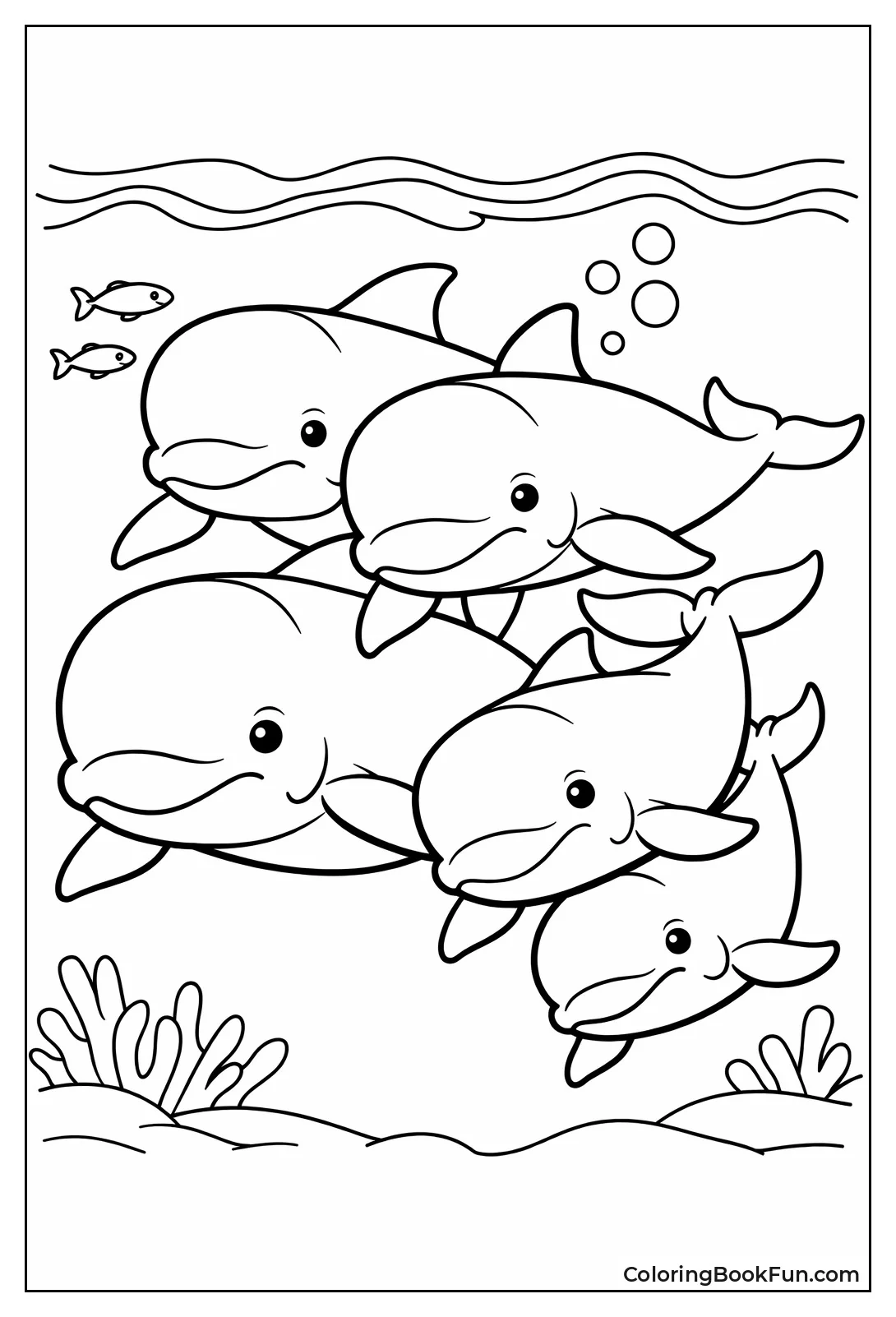 Pilot Whales Swim Close