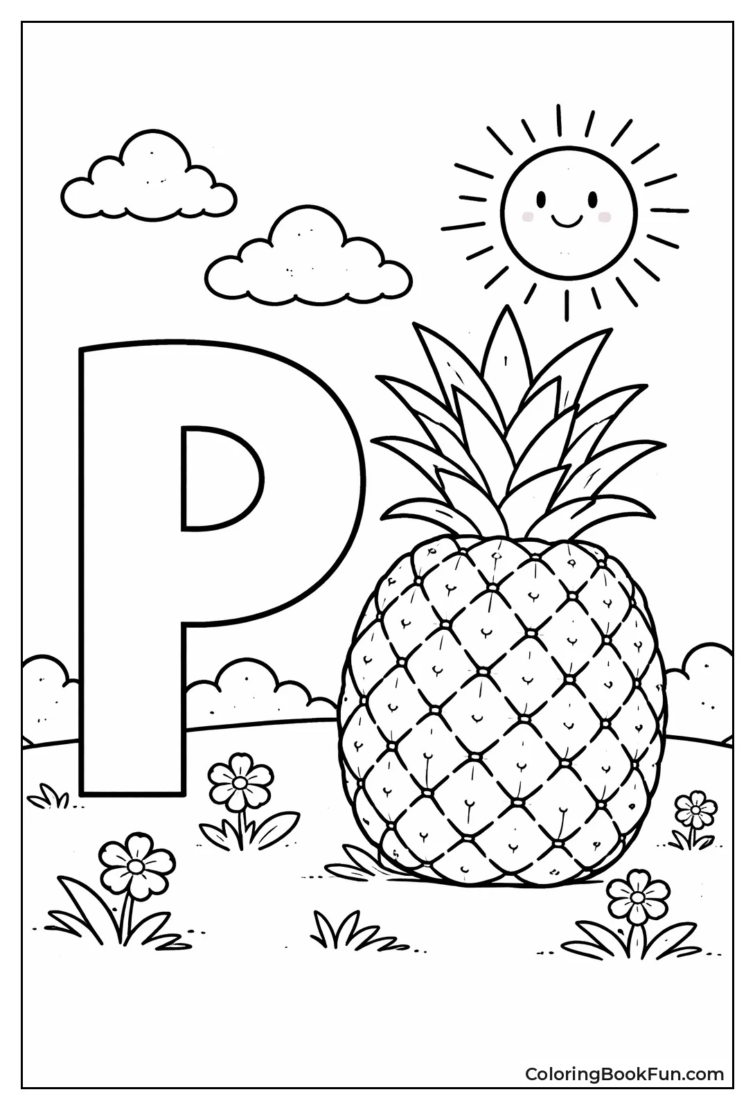 Letter P and Pineapple