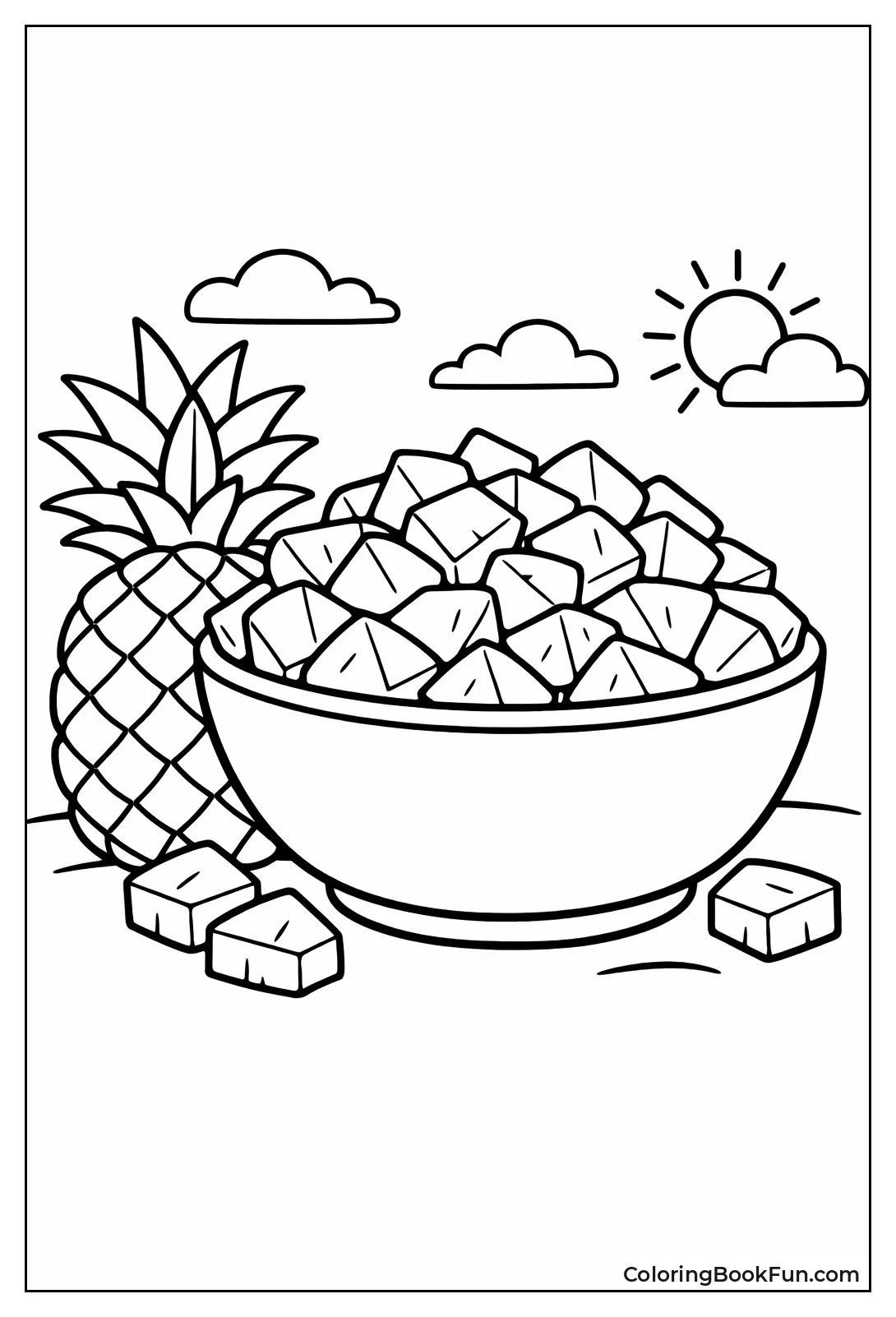 Bowl of Pineapple Chunks