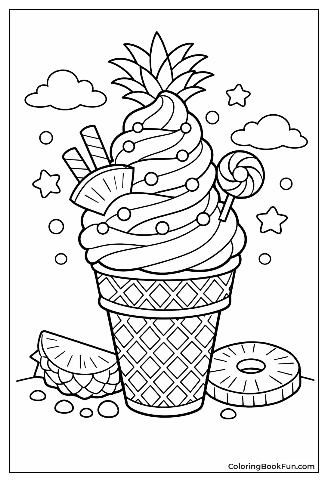 Pineapple Ice Cream Cone