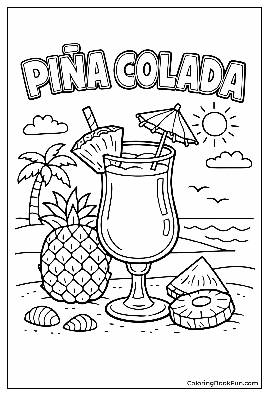 Piña Colada Drink Glass