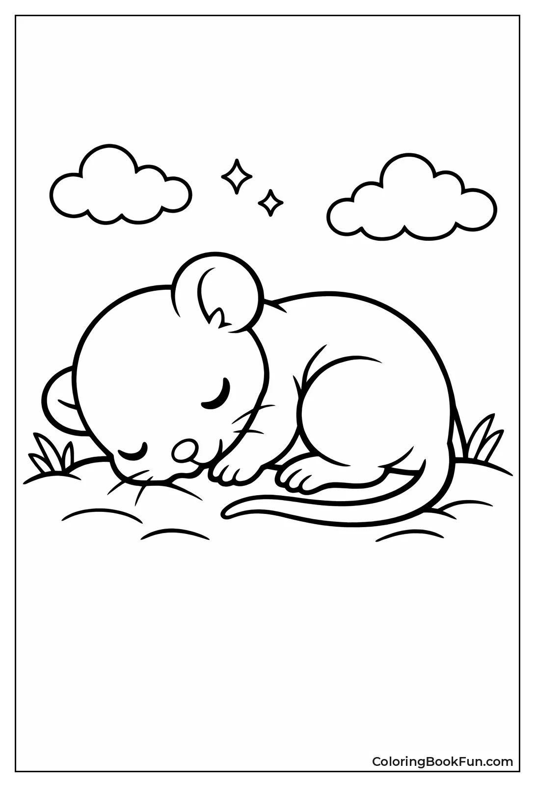 Pink Baby Mouse Curled Up