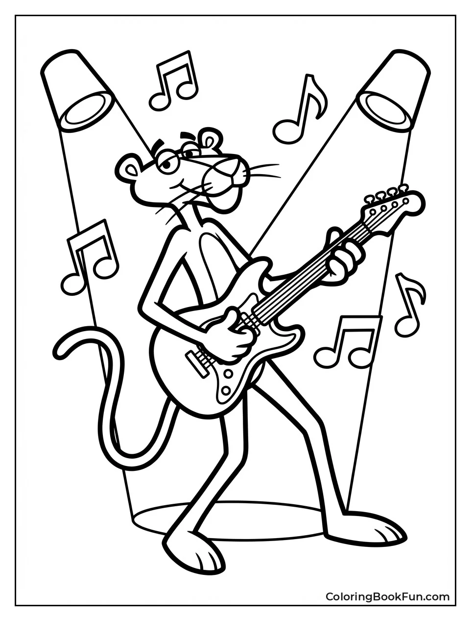 Pink Panther Strumming Guitar