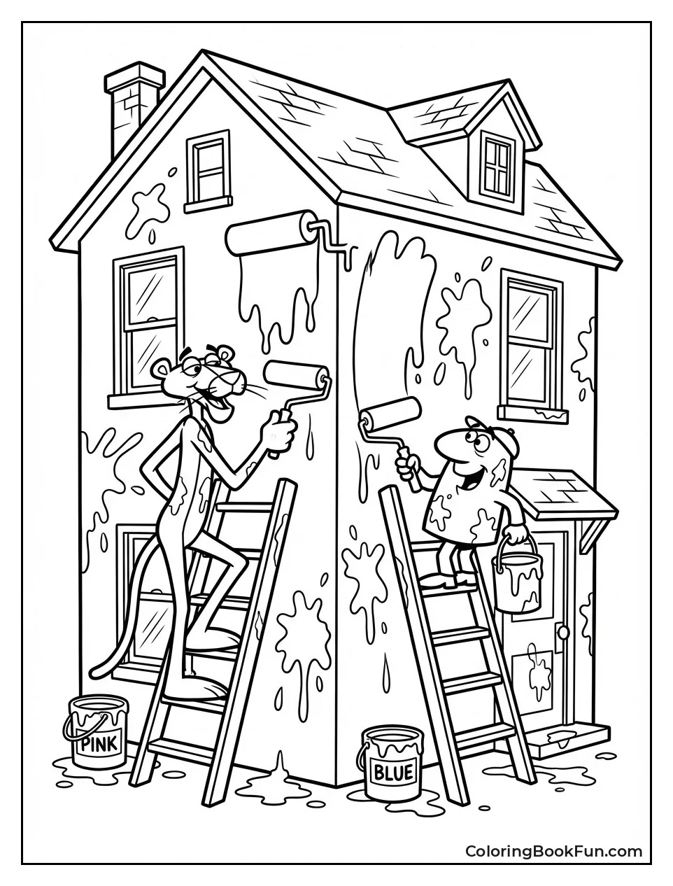 Painting Chaotic Pink House