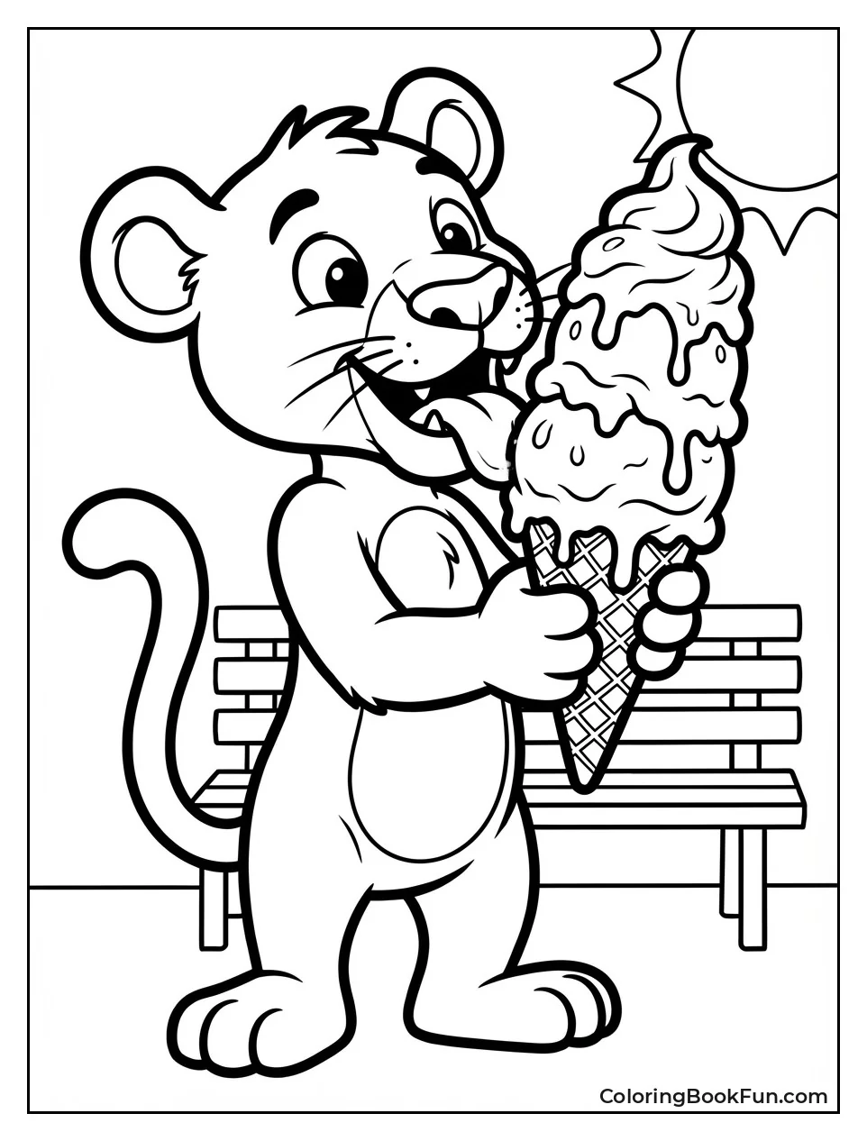 Pink Panther Licks Ice Cream