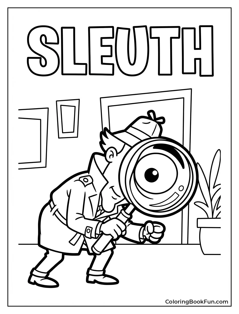 Inspector Peering through Magnifier