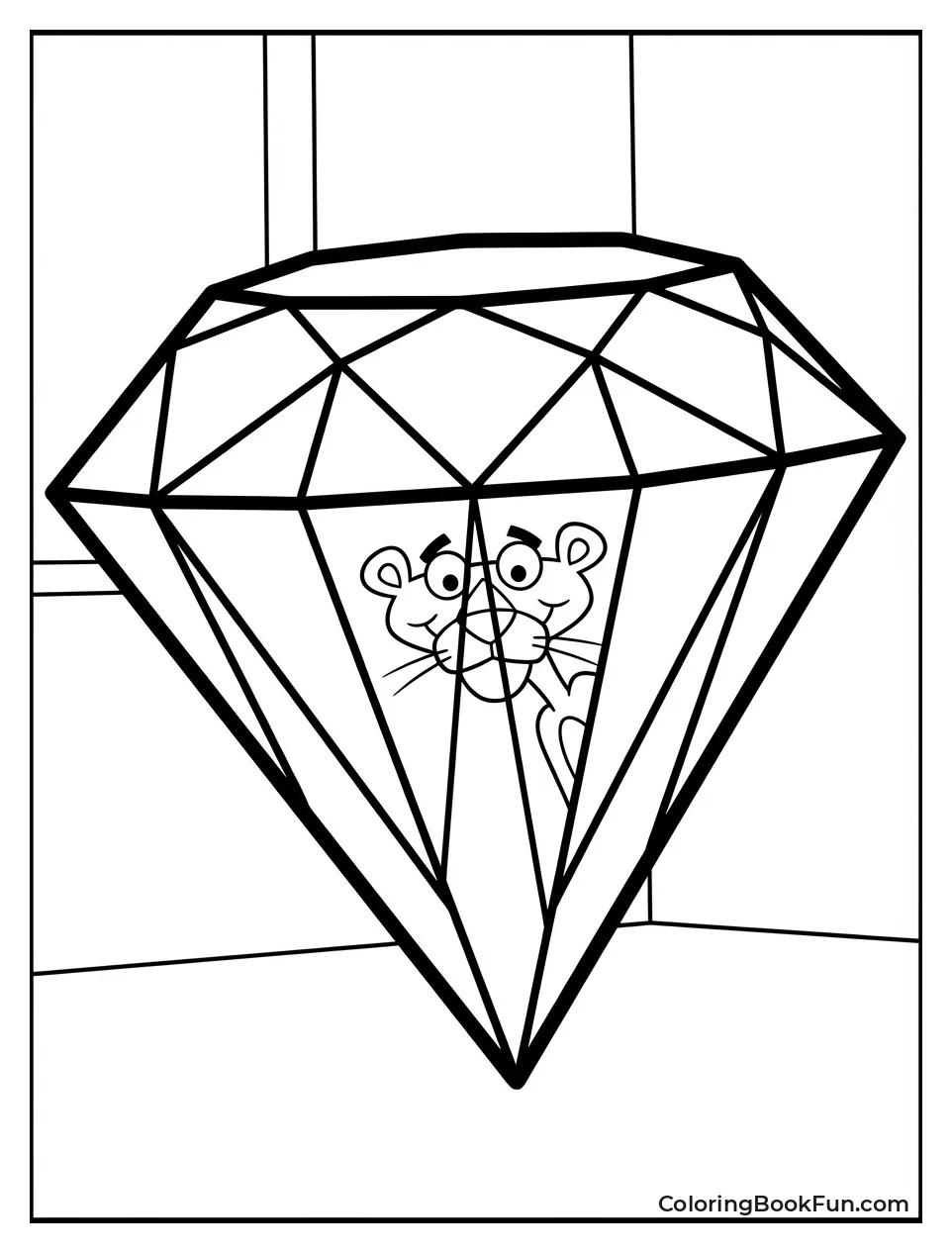 Sparkling Diamond Reflects Panther