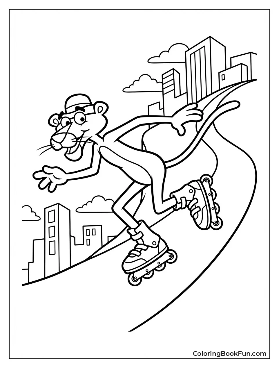 Rollerblading Pink Panther Downhill