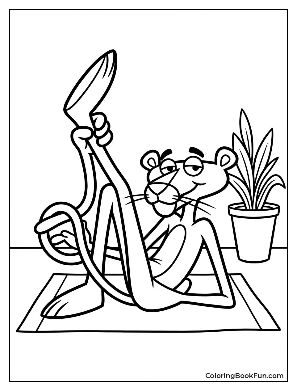 Pink Panther in Yoga Pose