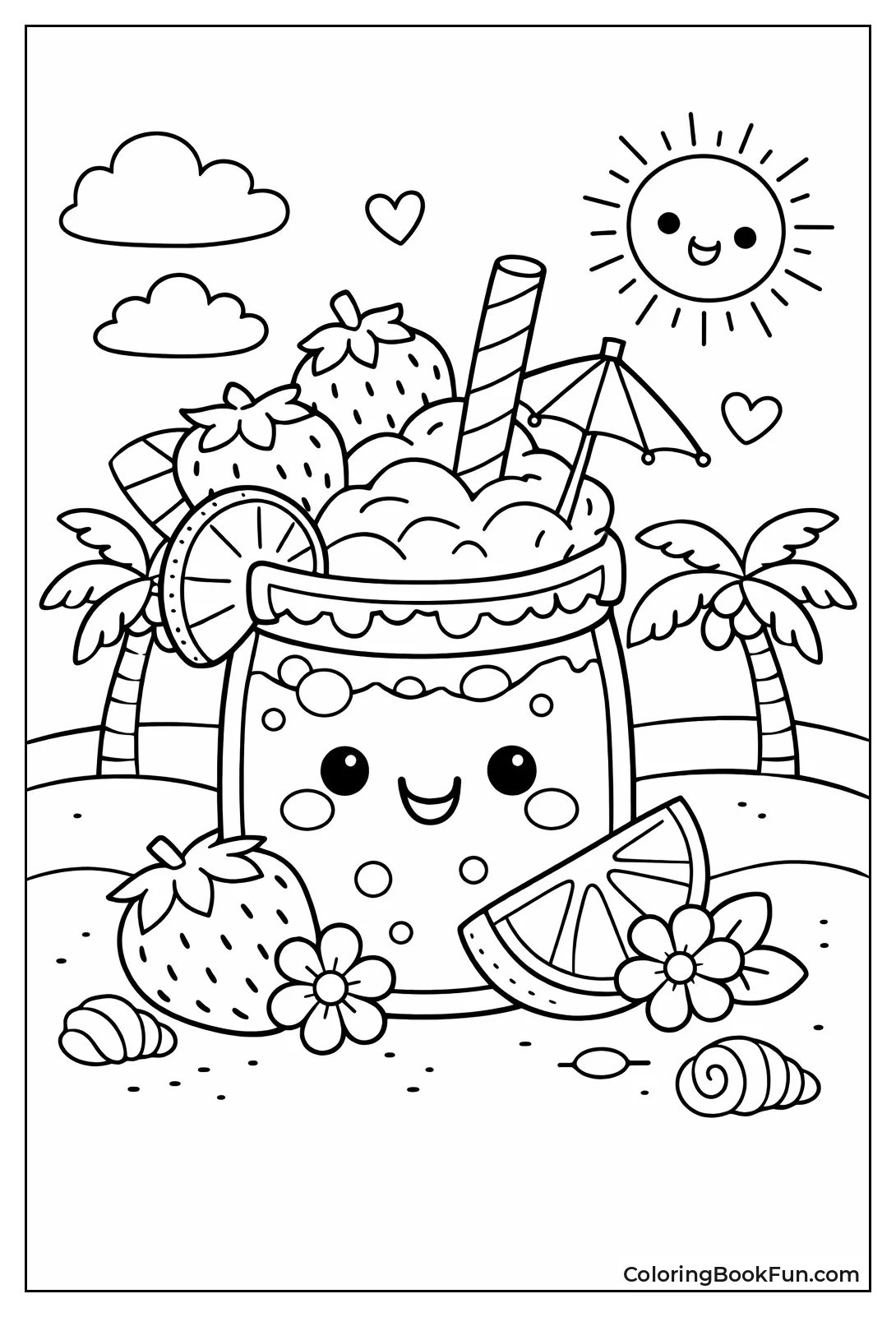 Pink Strawberry Tropical Drink