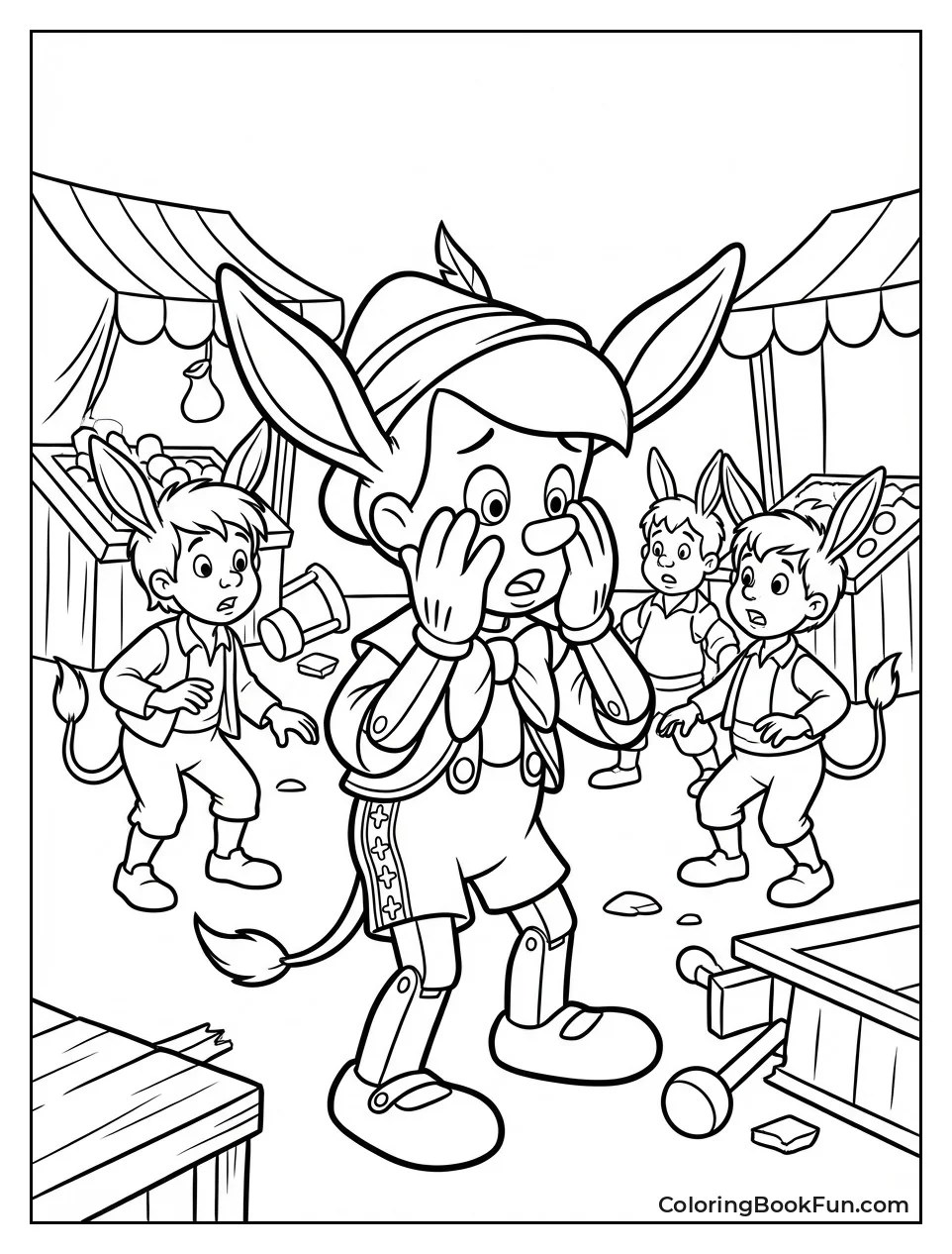 Pinocchio Grows Donkey Ears