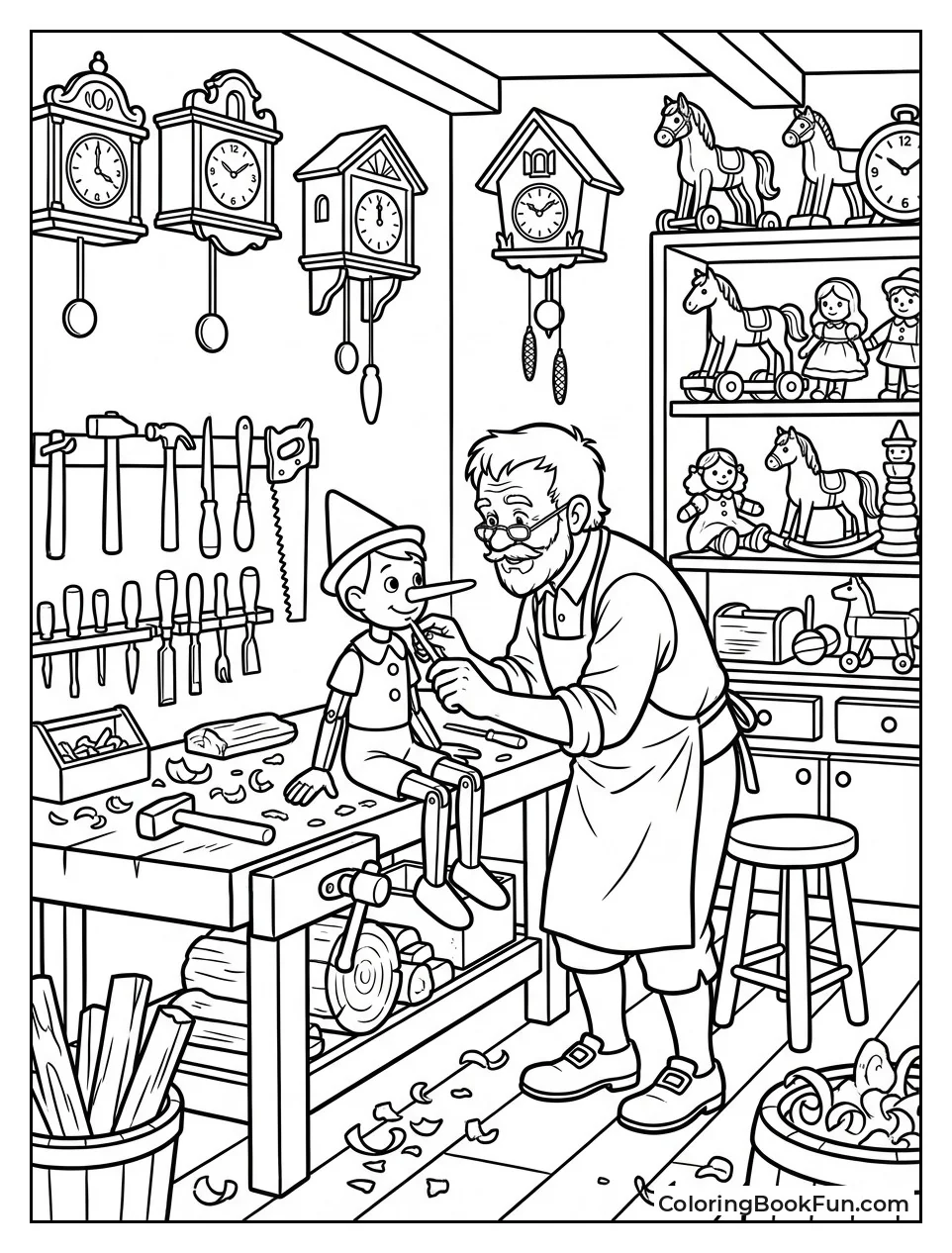 Geppetto's Cluttered Workshop