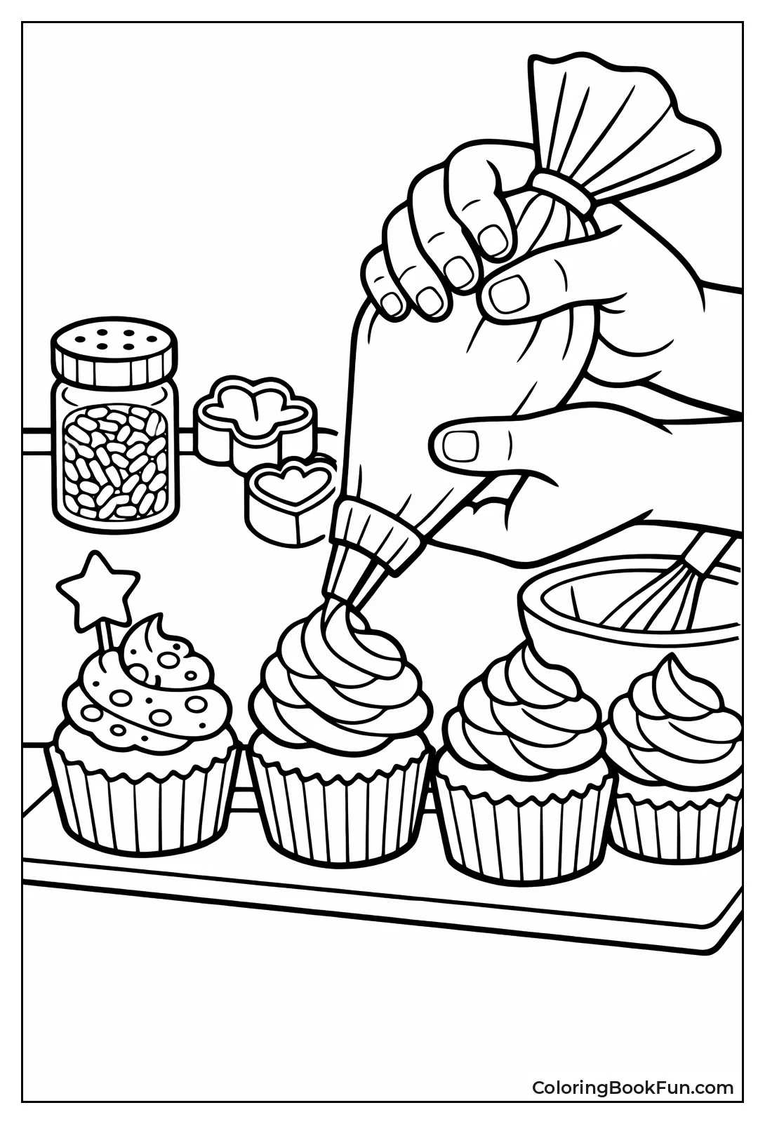 Piping Frosting on Cupcakes