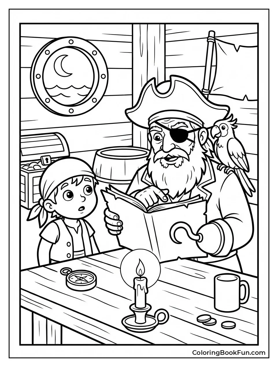 Pirate Reads Map Bedtime Story