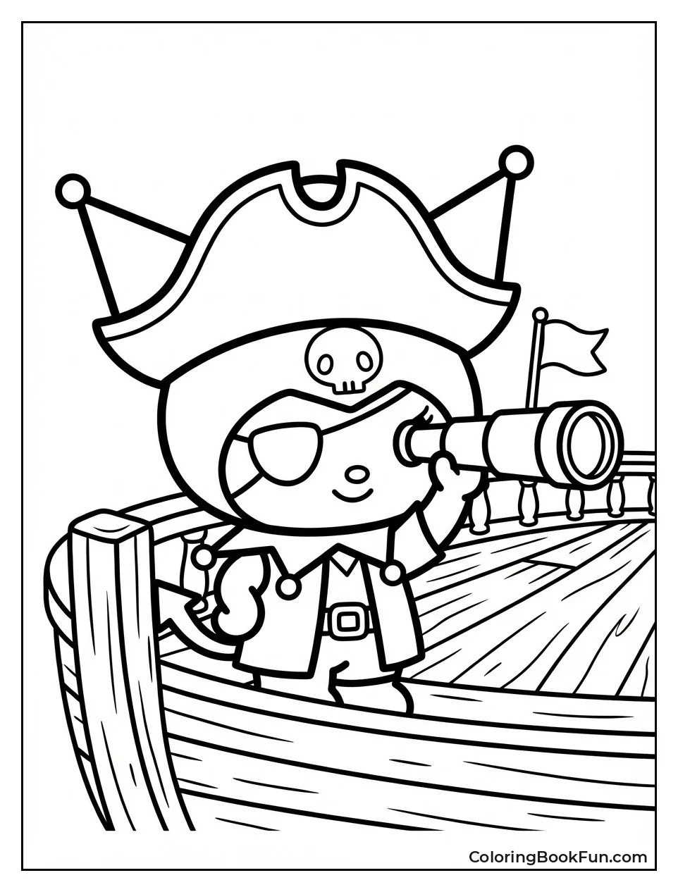 Pirate Kuromi Holds Telescope