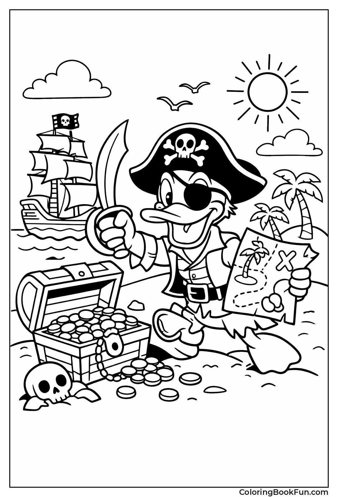 Pirate Donald Duck Chases Island Treasure