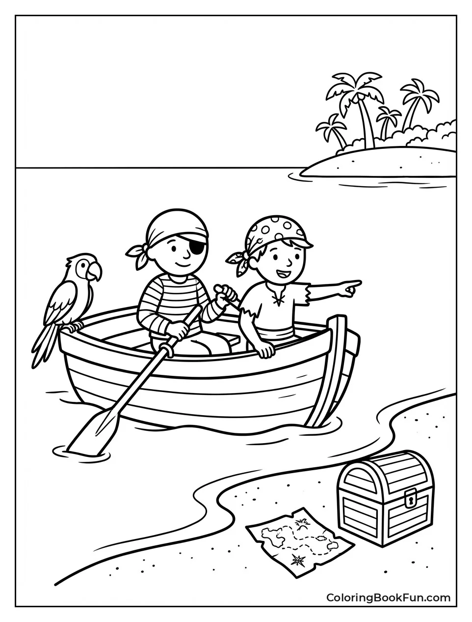 Rowboat Lands with Pirate Treasure