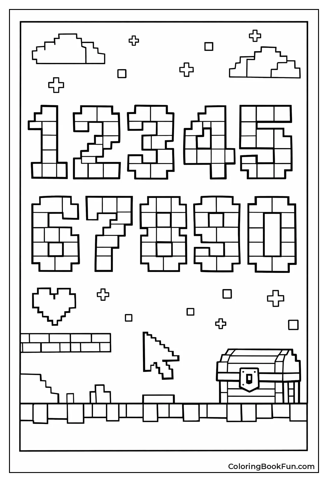 Pixel Block Style Numbers