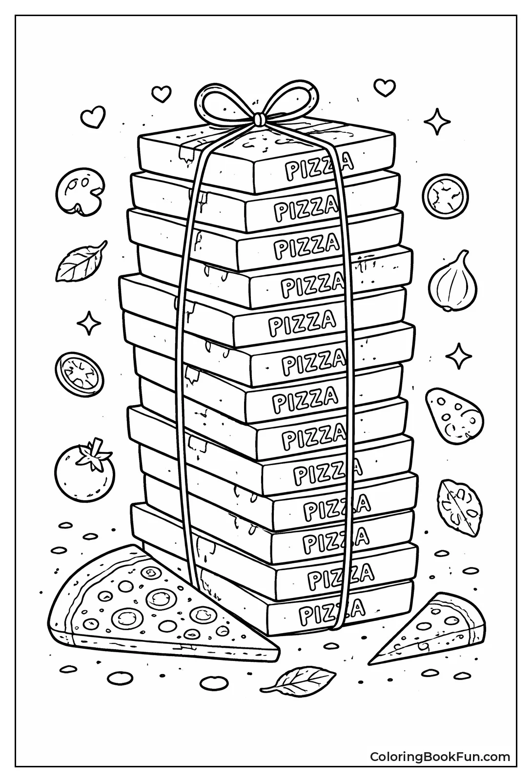 Stacked Pizza Delivery Boxes