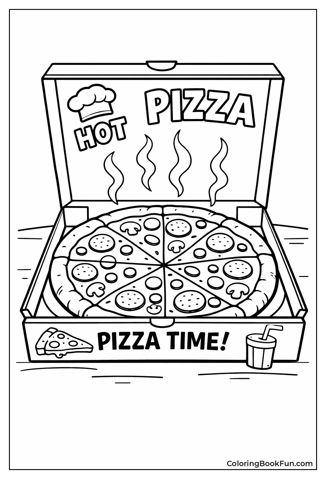 Steaming Pizza in Delivery Box