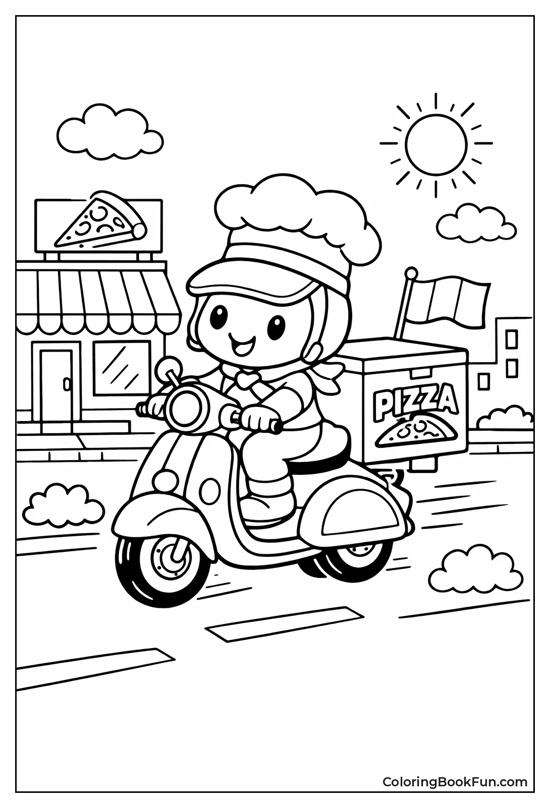 Scooter Delivering Pizza Boxes