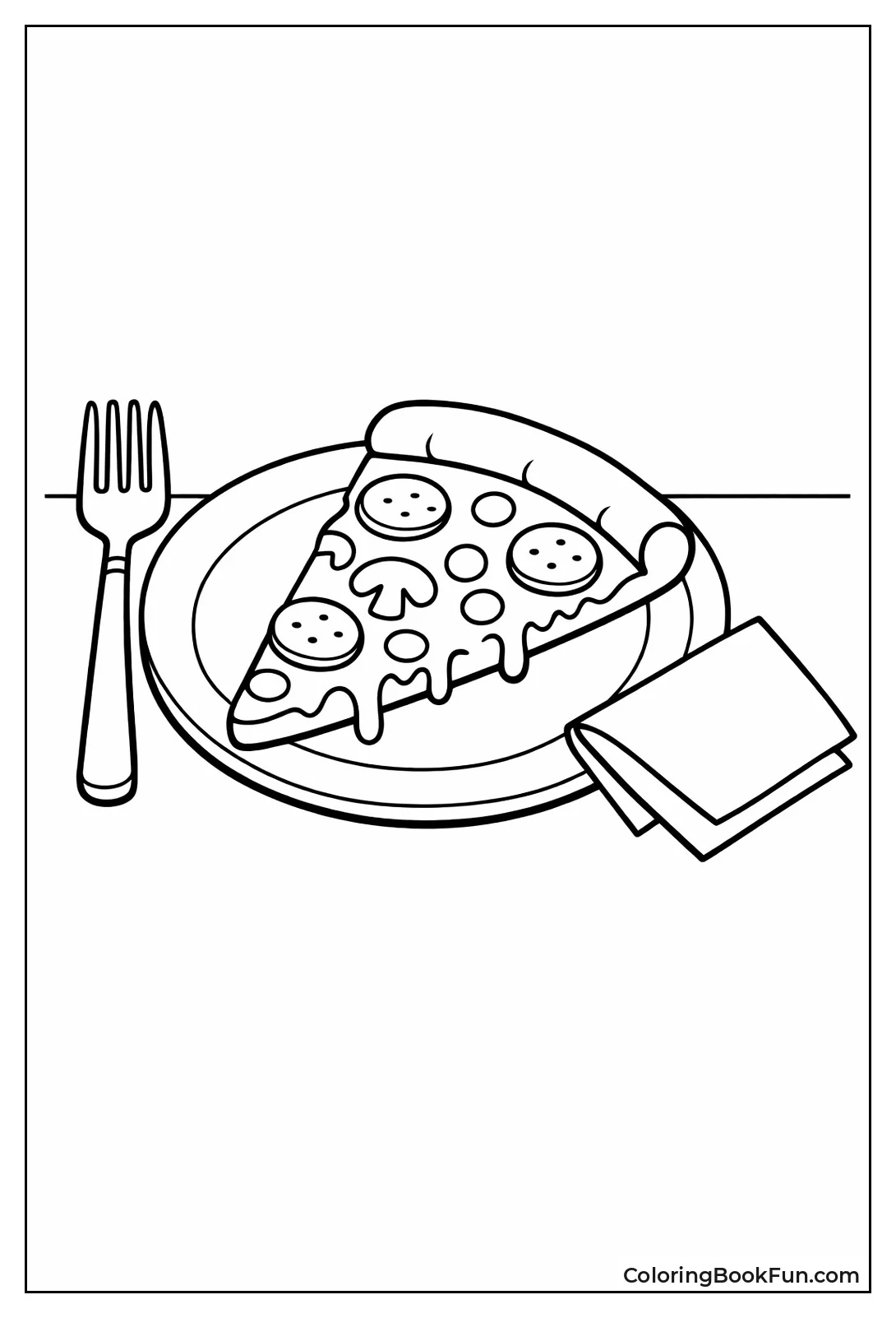 Pizza Slice on Dinner Plate