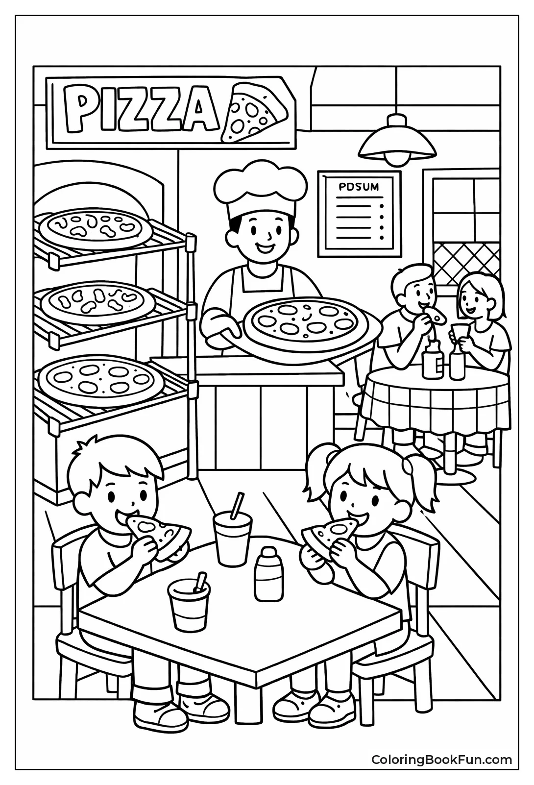 Cozy Pizzeria with Pizza Racks