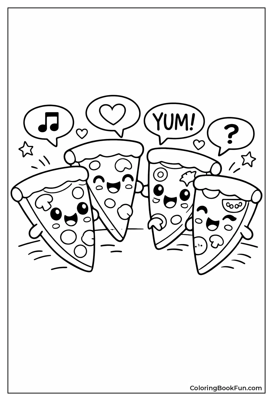 Chatting Kawaii Pizza Slice Buddies