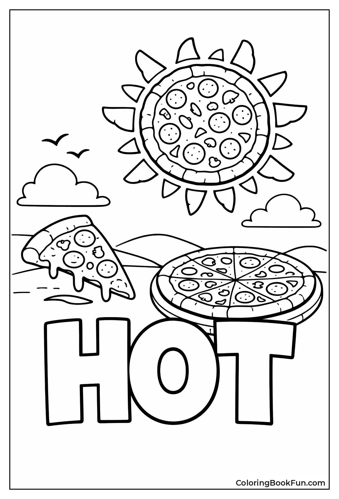 Pizza Sun with Crust Rays