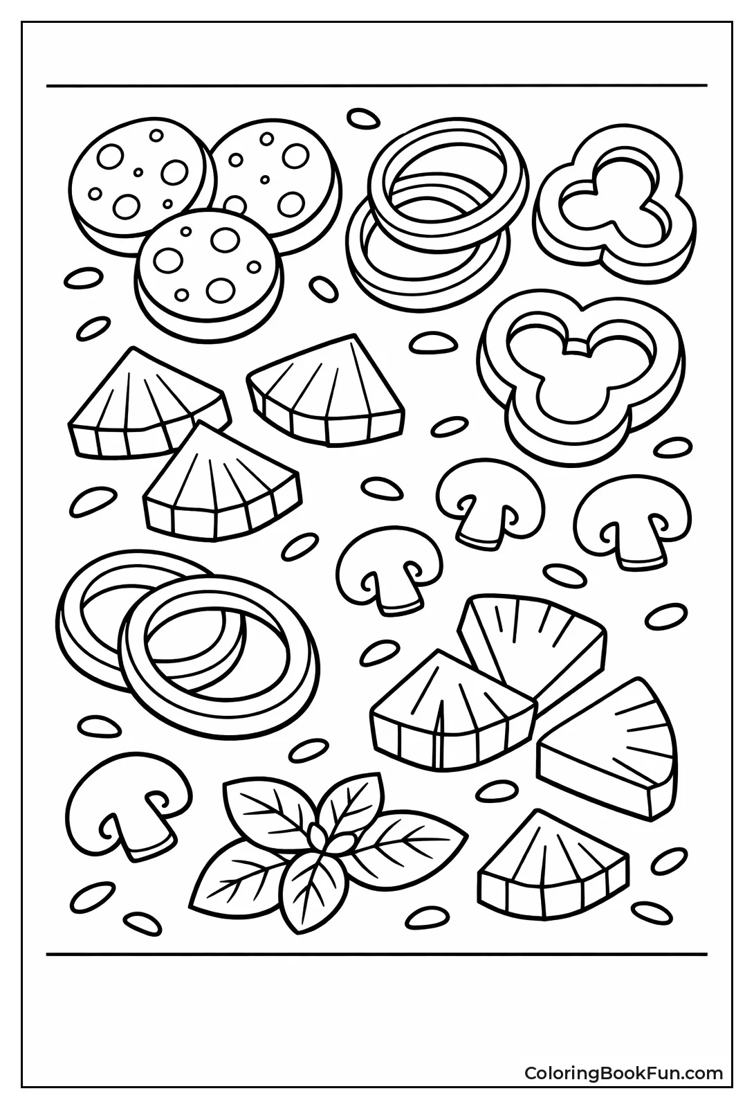 Colorful Pizza Toppings Variety