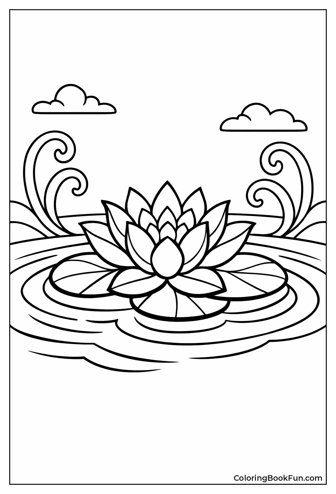 Water Lily Floats on Ripples