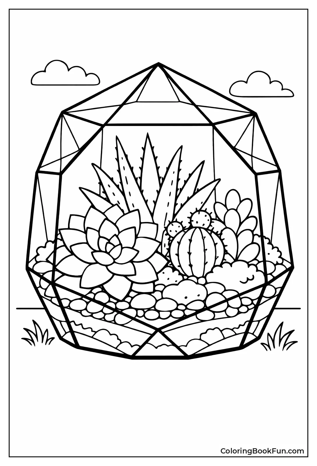 Terrarium Holds Succulents and Moss