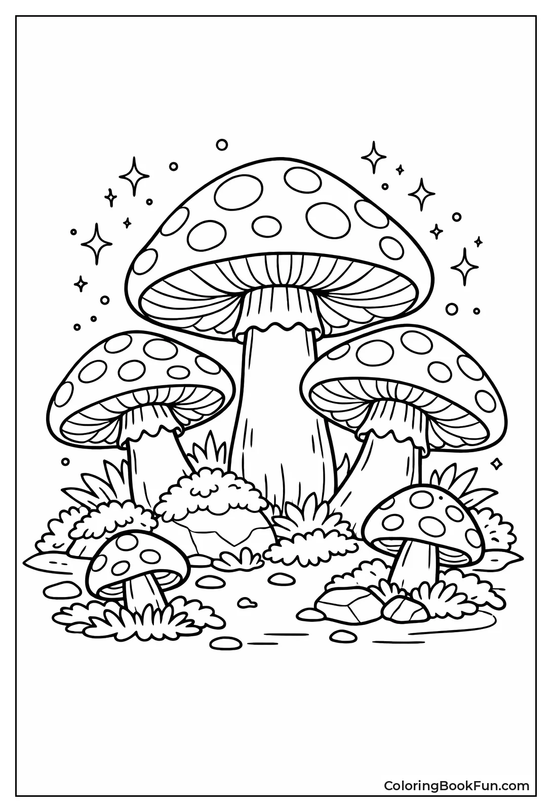 Mushrooms Glow in Dark Forest