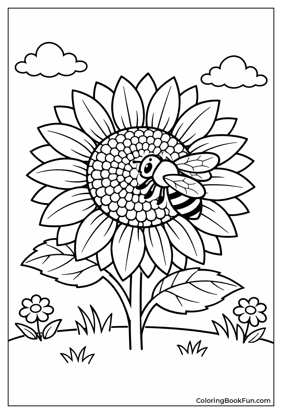 Bee Buzzes at Sunflower