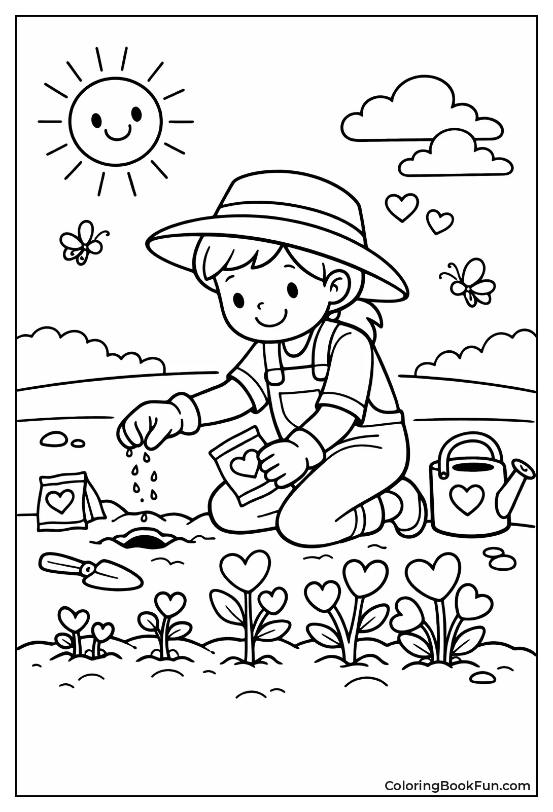 Planting Heart Petal Flowers